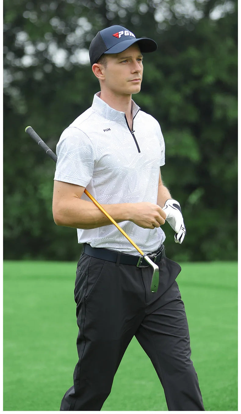 Golf T-shirt Men's Shirts Summer Short Sleeve Tops Male Breathable Elastic Uniforms Golf Clothing Size M-XXL YF394