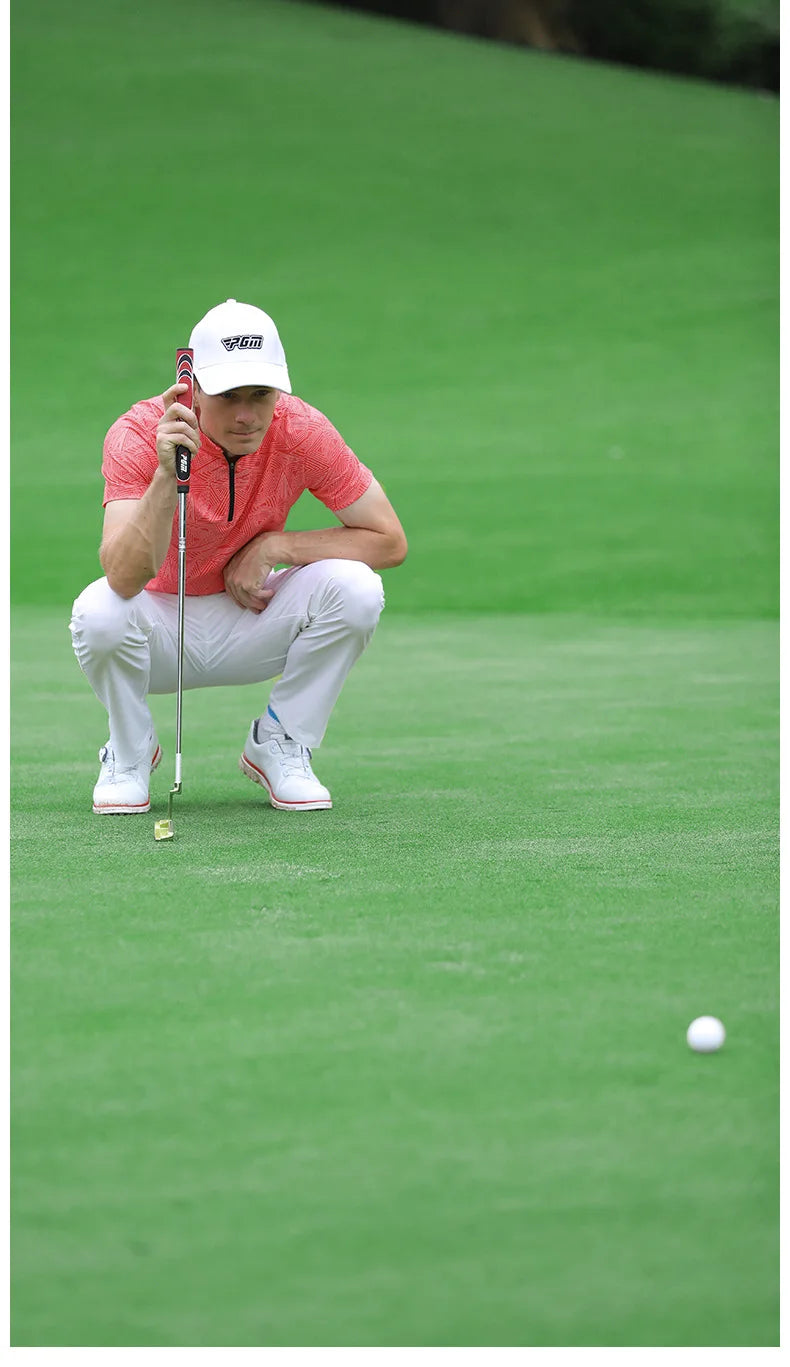 Golf T-shirt Men's Shirts Summer Short Sleeve Tops Male Breathable Elastic Uniforms Golf Clothing Size M-XXL YF394
