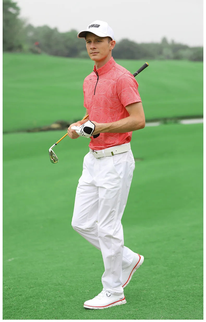 Golf T-shirt Men's Shirts Summer Short Sleeve Tops Male Breathable Elastic Uniforms Golf Clothing Size M-XXL YF394