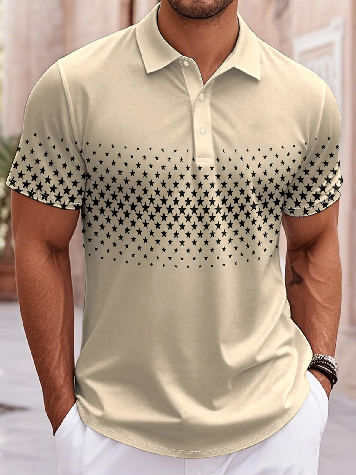 Golf Polo Short Sleeve Men's Polo Shirt Outdoor Business Casual Daily Streetwear Summer Print Micro-elastic Polyester Clothing