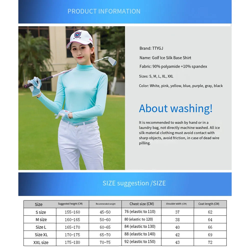 Golf Wear 2023 Golf Long Sleeve New Spring And Summer Collar Wind And Sun Protection Sports Women’s Clothing Golf Thin Coat