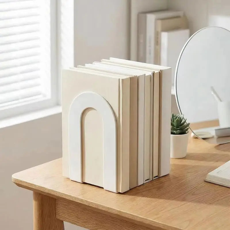 Heavy Duty 1 Pair L-shaped Iron Bookends Space-saving Design Ideal for Workspaces