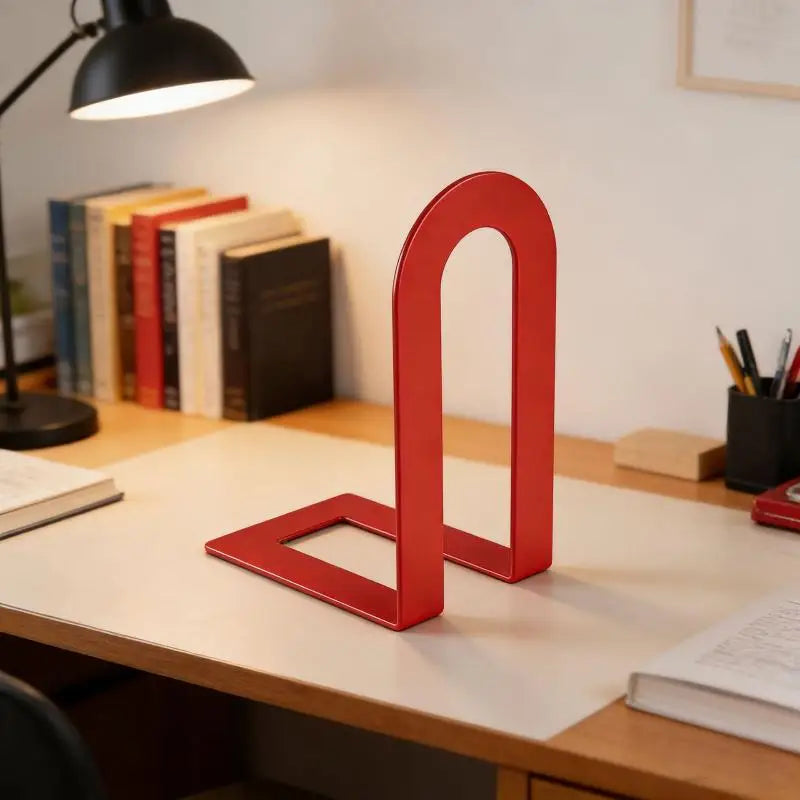 Heavy Duty 1 Pair L-shaped Iron Bookends Space-saving Design Ideal for Workspaces
