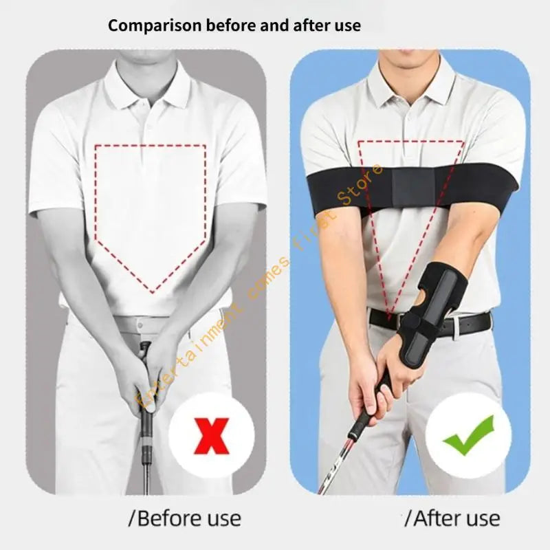 Adjustable Golf Swing Guide Set for Routine Golf Use, Wrist Alignment Strap and Arm Connection Band for Driving Work, Simulator
