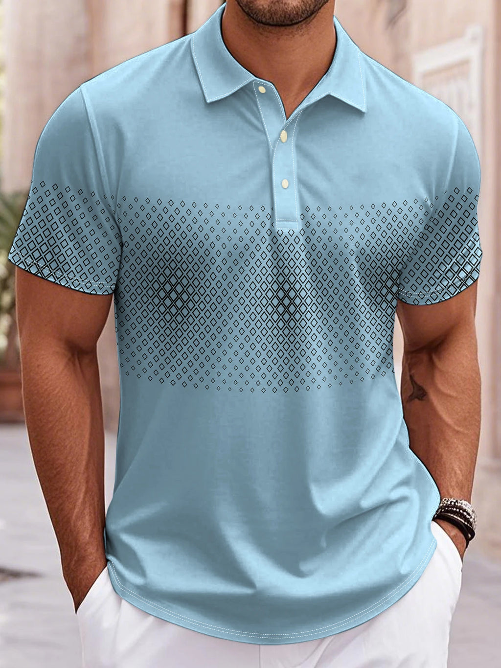 Golf Polo Short Sleeve Men's Polo Shirt Outdoor Business Casual Daily Streetwear Summer Print Micro-elastic Polyester Clothing