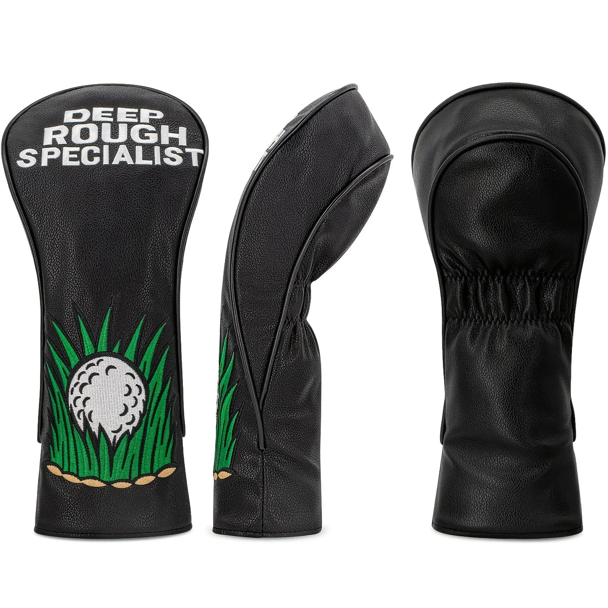 Golf Club Head Covers Designed in a Grass Ball Style, Available for Single Or Sets of Three for Drivers, Fairways, And Hybrids.