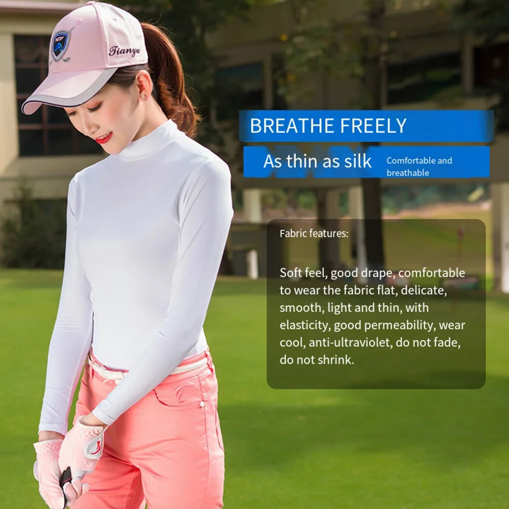 Golf Wear 2023 Golf Long Sleeve New Spring And Summer Collar Wind And Sun Protection Sports Women’s Clothing Golf Thin Coat