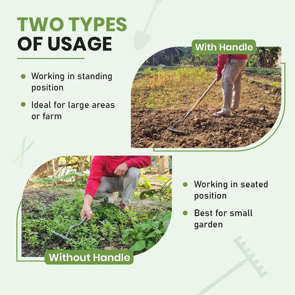 5/6/7/8 Teeth Iron Gardening Hoe Weeding Rake Farm Tool Grasping Raking Loosening Soil Nail Rake Tool Artifact Harrow Farm Tool