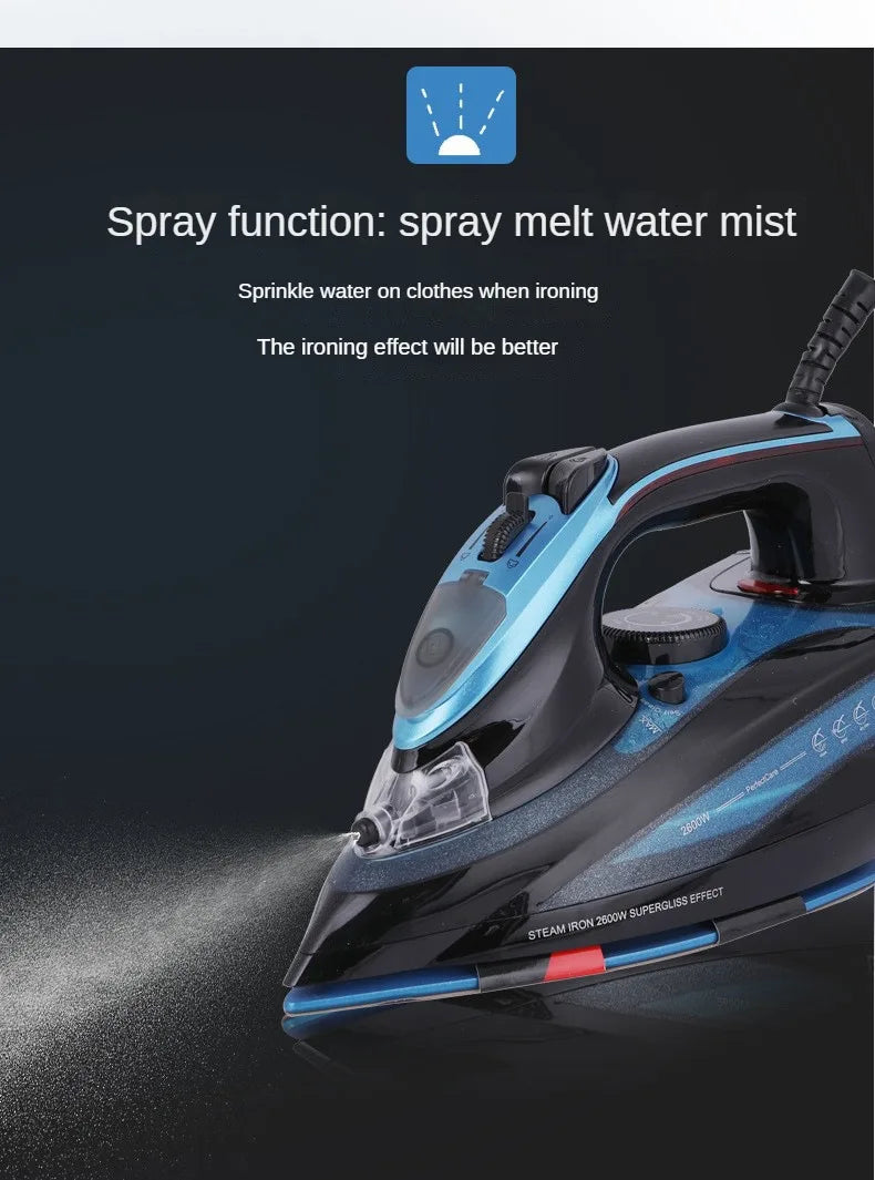 Iron,Steam Iron for Clothes 2600 Watt Wet and Dry Electric Iron, Anti-Drip,Ceramic Soleplate,Fast Heat Remove Wrinkle Of Clothes