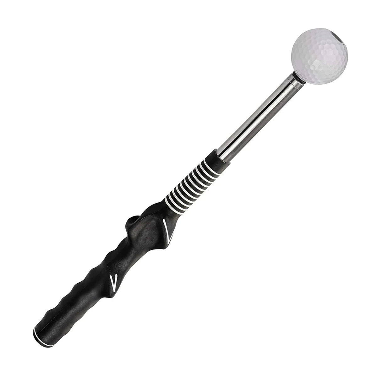 Retractable Golf Swing Trainer with Click Feedback Anti-Slip Rubber Grip Foldable Golf Practice Aid for Indoor Outdoor Training