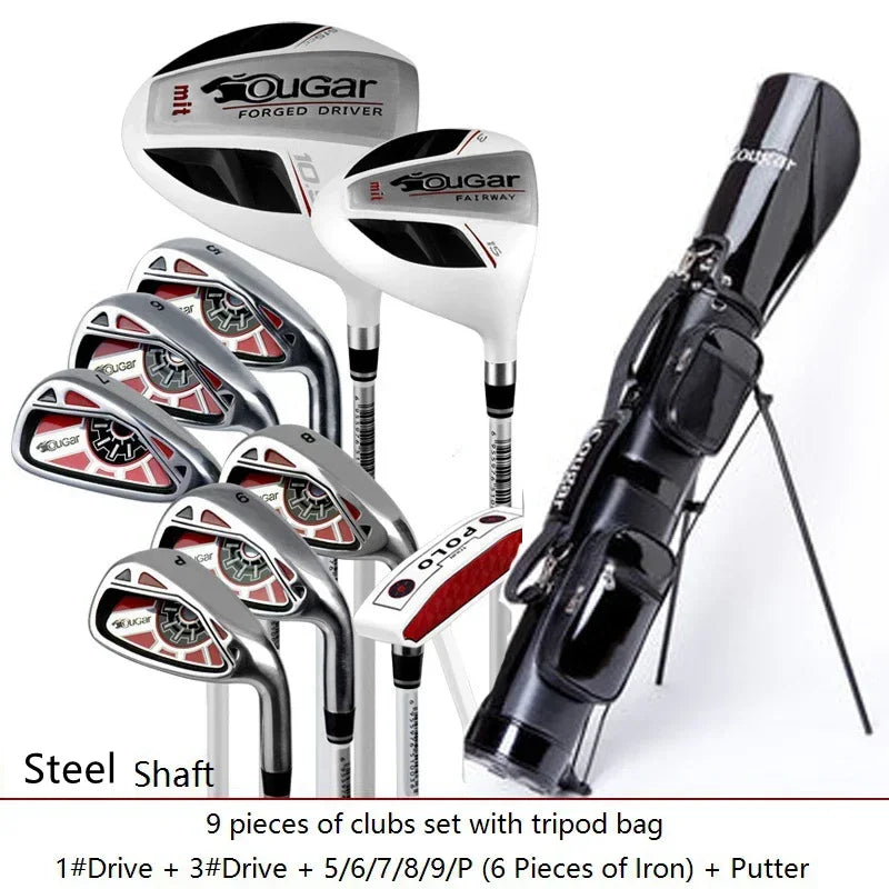 Cougar. MENS golf clubs full set Compelete set Golf driver+wood+irons with bag Clubs carbon and steel shaft R or S free shipping