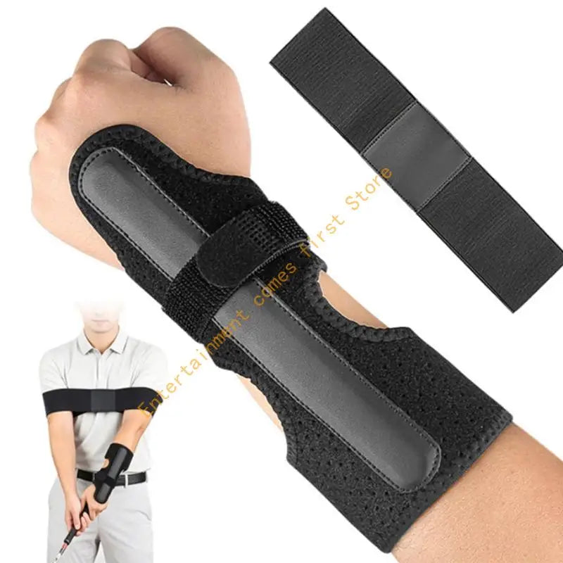 Adjustable Golf Swing Guide Set for Routine Golf Use, Wrist Alignment Strap and Arm Connection Band for Driving Work, Simulator