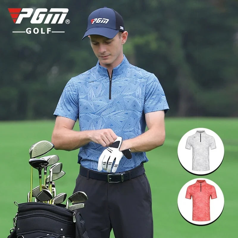 Golf T-shirt Men's Shirts Summer Short Sleeve Tops Male Breathable Elastic Uniforms Golf Clothing Size M-XXL YF394