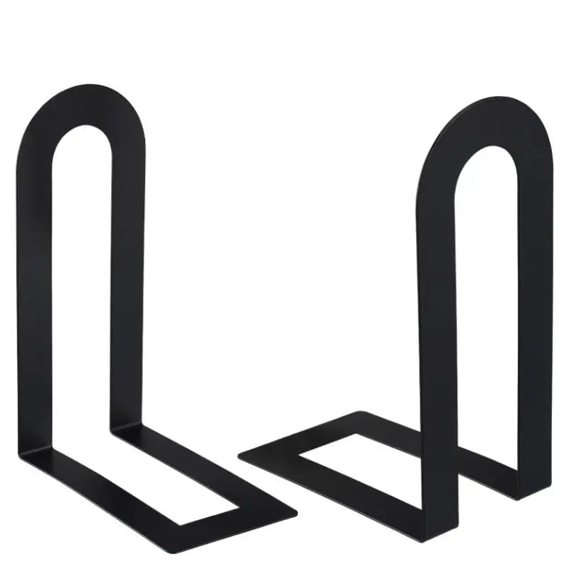 Heavy Duty 1 Pair L-shaped Iron Bookends Space-saving Design Ideal for Workspaces