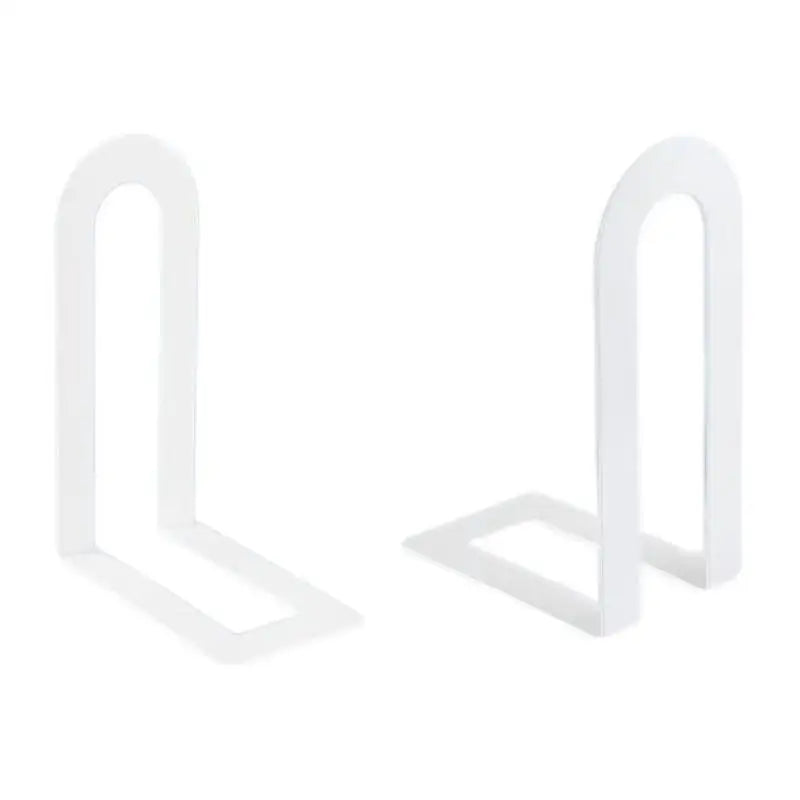 Heavy Duty 1 Pair L-shaped Iron Bookends Space-saving Design Ideal for Workspaces