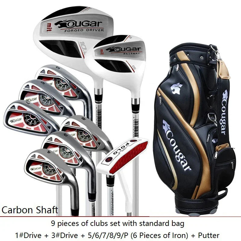 Cougar. MENS golf clubs full set Compelete set Golf driver+wood+irons with bag Clubs carbon and steel shaft R or S free shipping