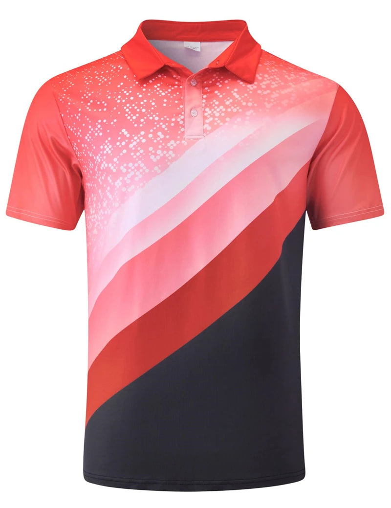 Men's Sports Style Polo Shirts 3D Print Golf Shirt Button Up Breathable Summer New Short Sleeve Men's Clothing Sport Streetwear
