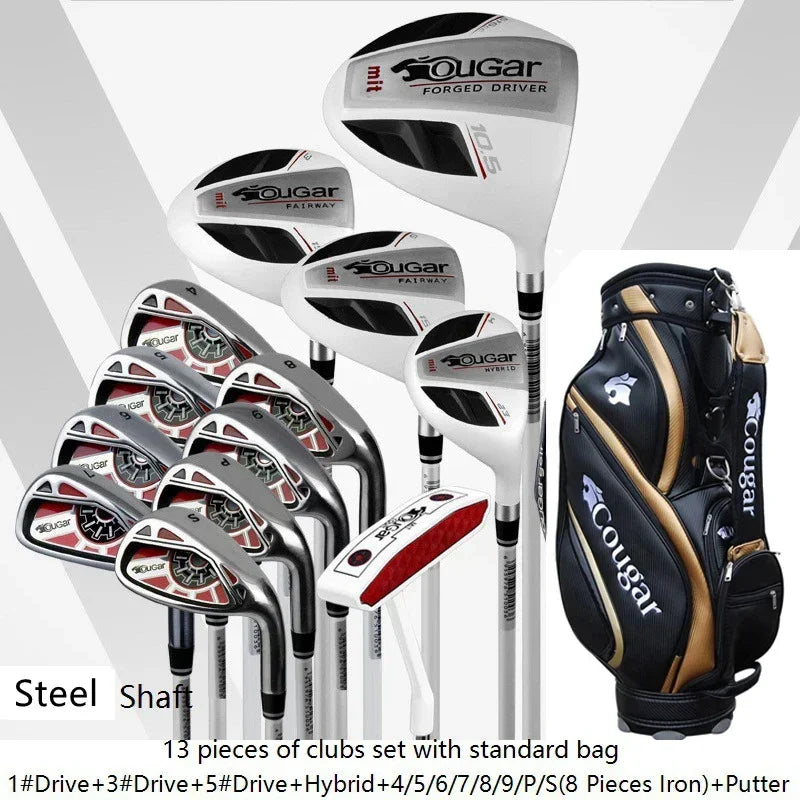 Cougar. MENS golf clubs full set Compelete set Golf driver+wood+irons with bag Clubs carbon and steel shaft R or S free shipping