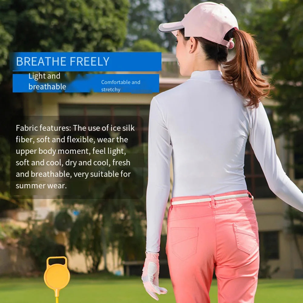 Golf Wear 2023 Golf Long Sleeve New Spring And Summer Collar Wind And Sun Protection Sports Women’s Clothing Golf Thin Coat
