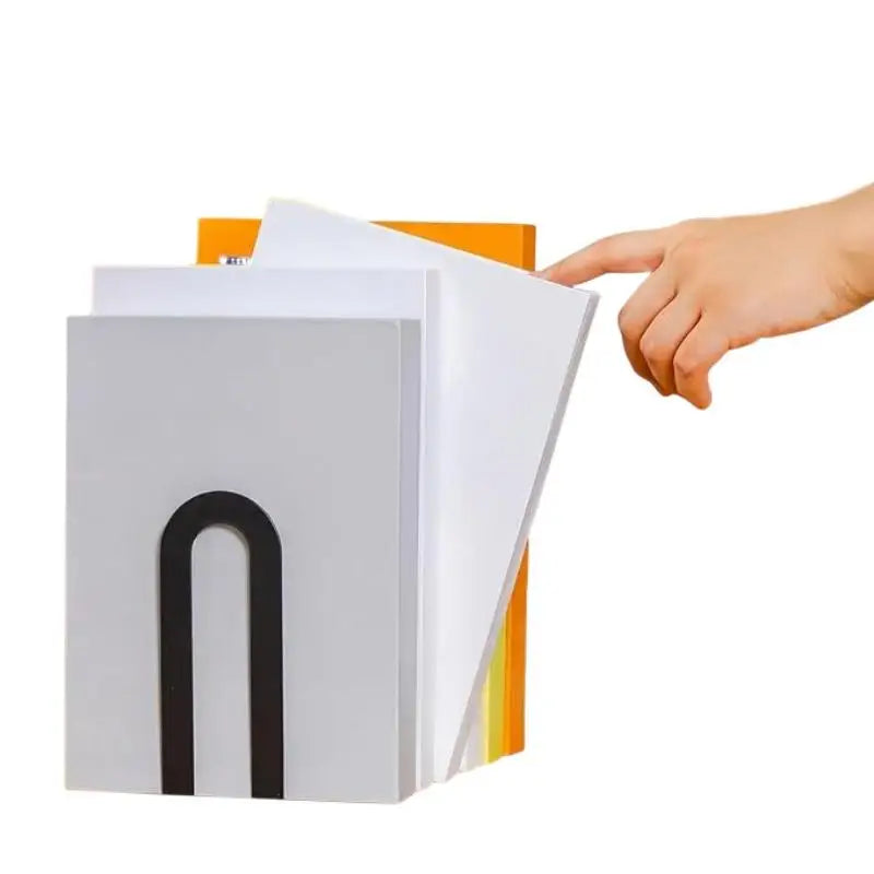 Heavy Duty 1 Pair L-shaped Iron Bookends Space-saving Design Ideal for Workspaces