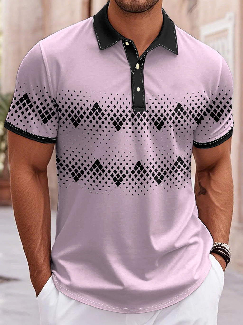 Golf Polo Short Sleeve Men's Polo Shirt Outdoor Business Casual Daily Streetwear Summer Print Micro-elastic Polyester Clothing