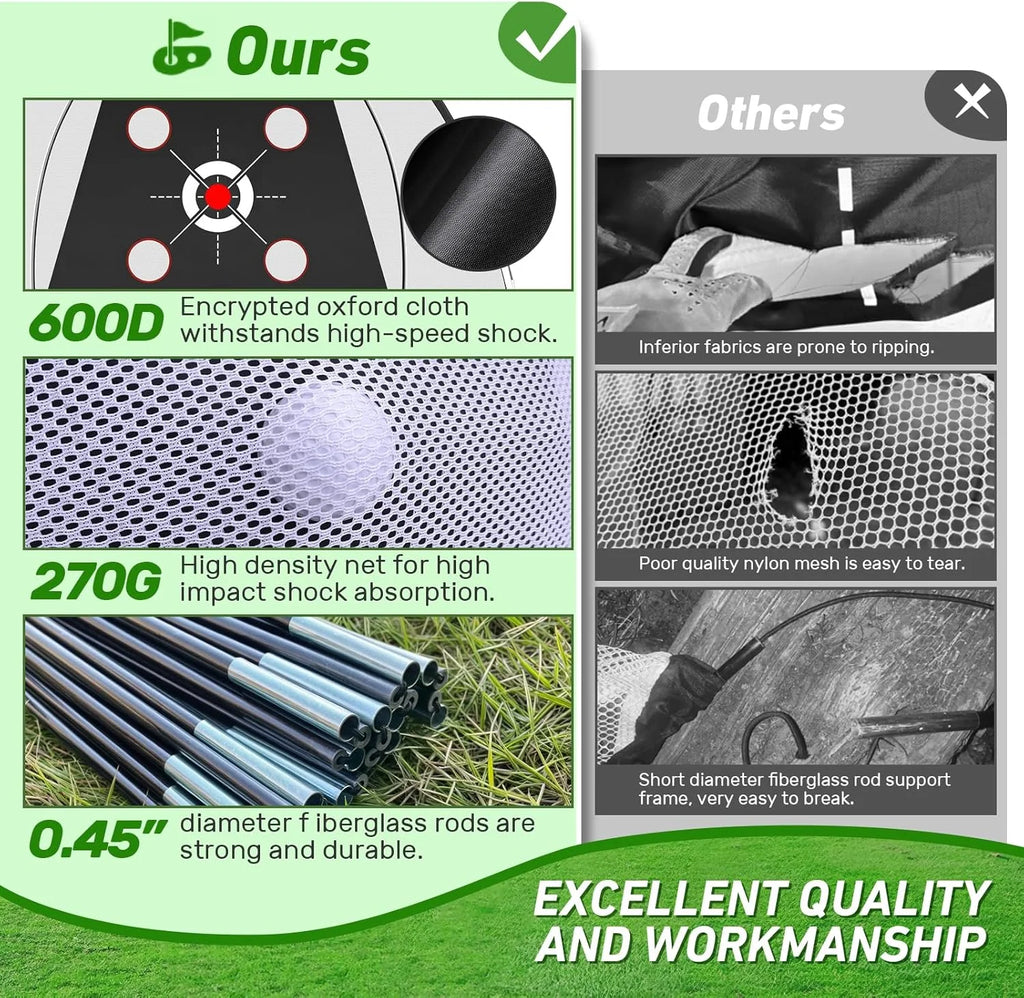 Golf Net, 10x7FT with Golf Practice Mat, Hitting Aid Nets for Backyard Driving Chipping Training Swing with Targets Outdoor or I