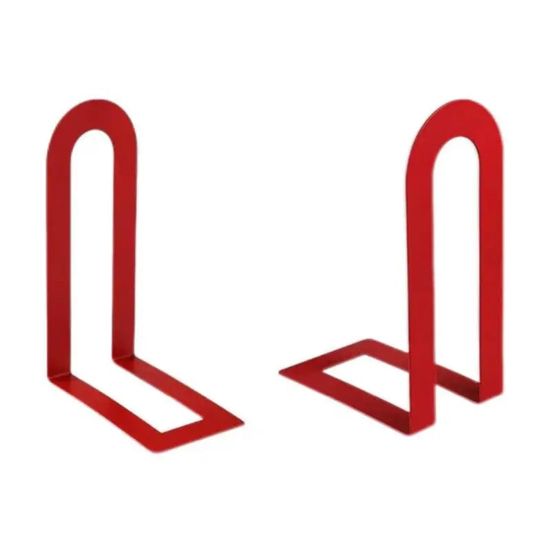 Heavy Duty 1 Pair L-shaped Iron Bookends Space-saving Design Ideal for Workspaces