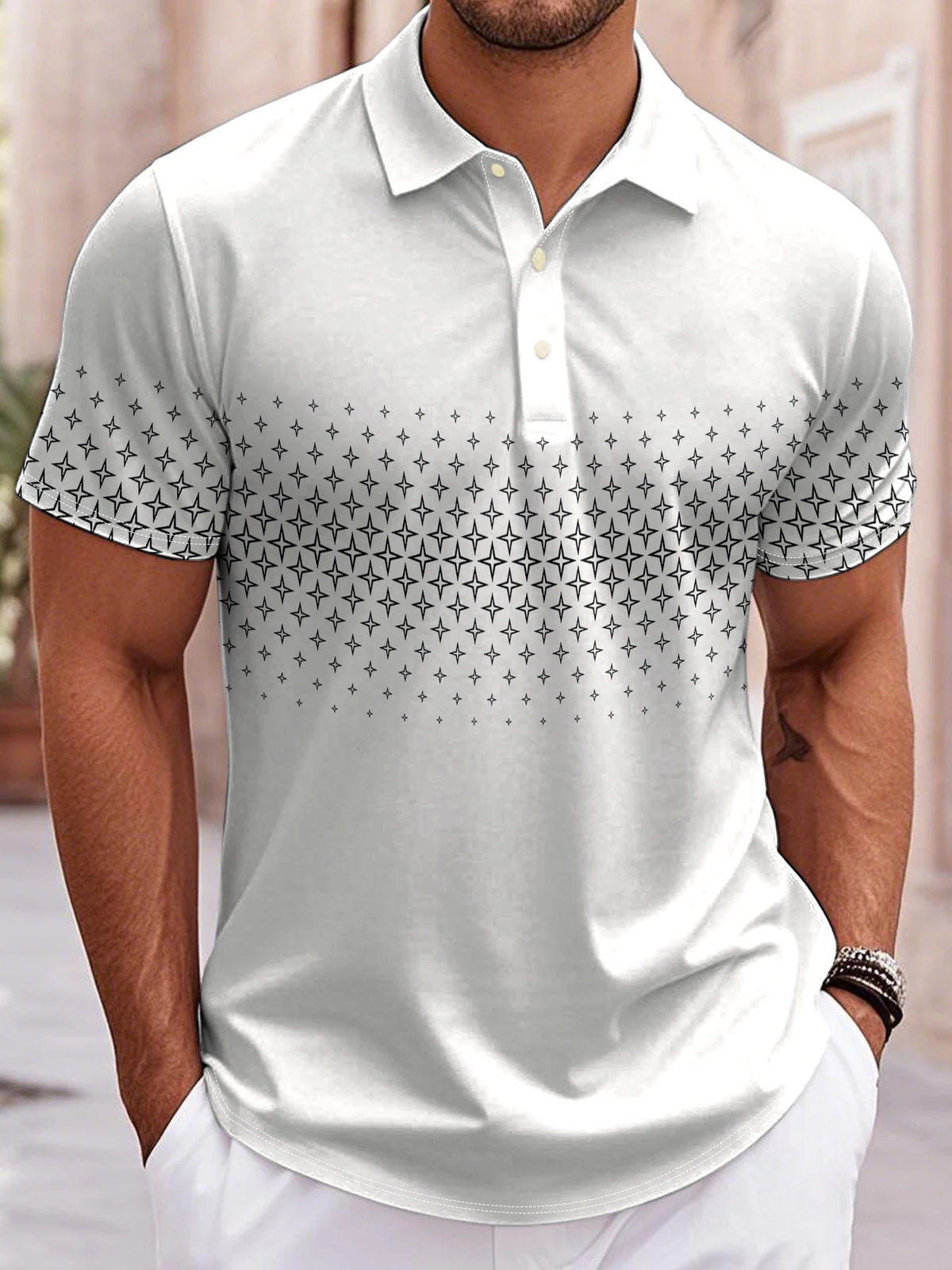 Golf Polo Short Sleeve Men's Polo Shirt Outdoor Business Casual Daily Streetwear Summer Print Micro-elastic Polyester Clothing