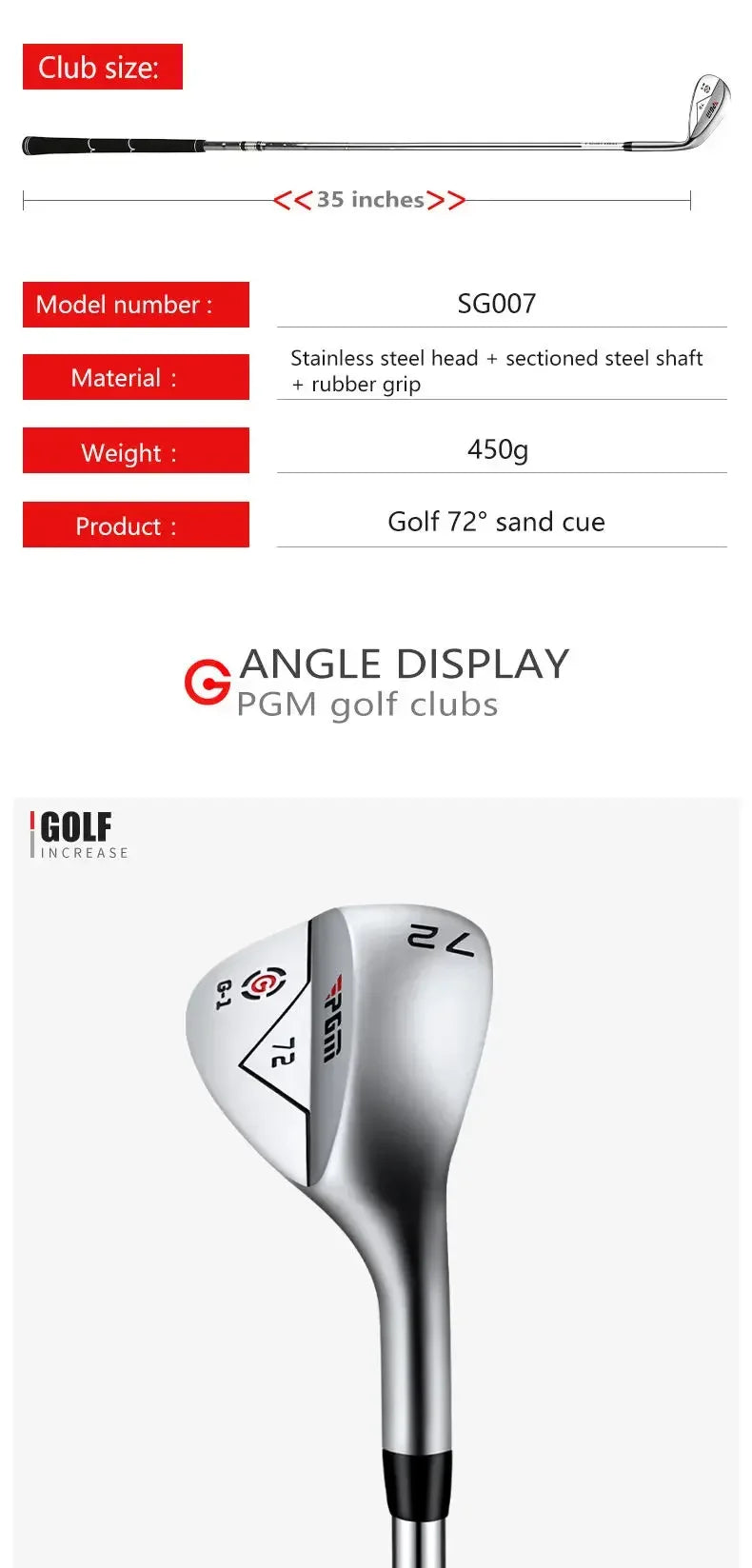 Golf Clubs for Men Right Handed Golf Club Sand Pole Stainless Steel Irons Wedges 72 Degree CNC Texture Golf Supplies