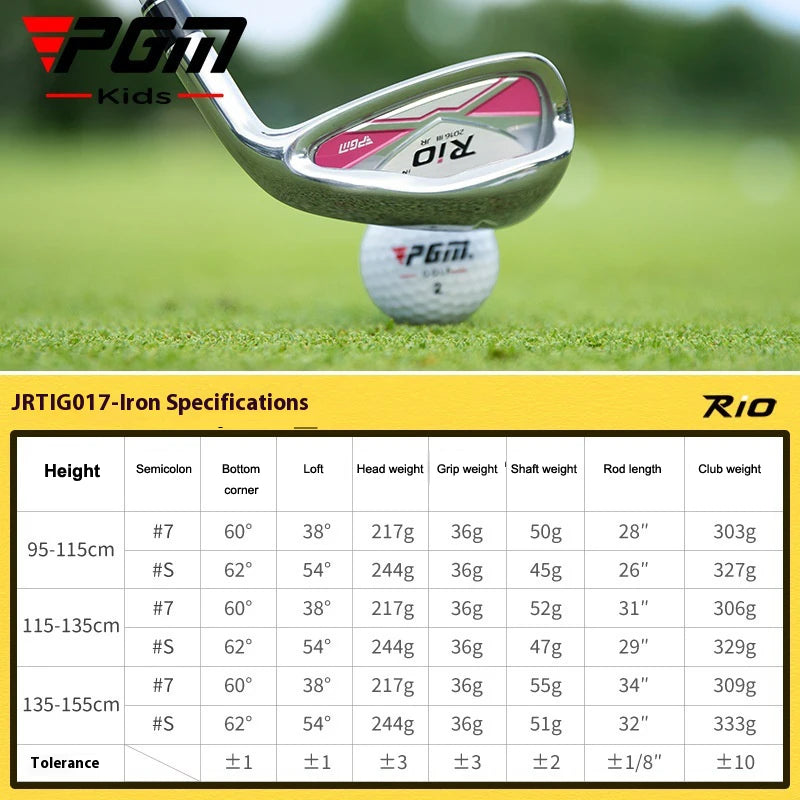 PGM Golf Club, Children's Iron Rod, Sand Wedges, Girls Grade 7 Iron Rod, Boy's Beginner, Teenage Practice Rod JRTIG017