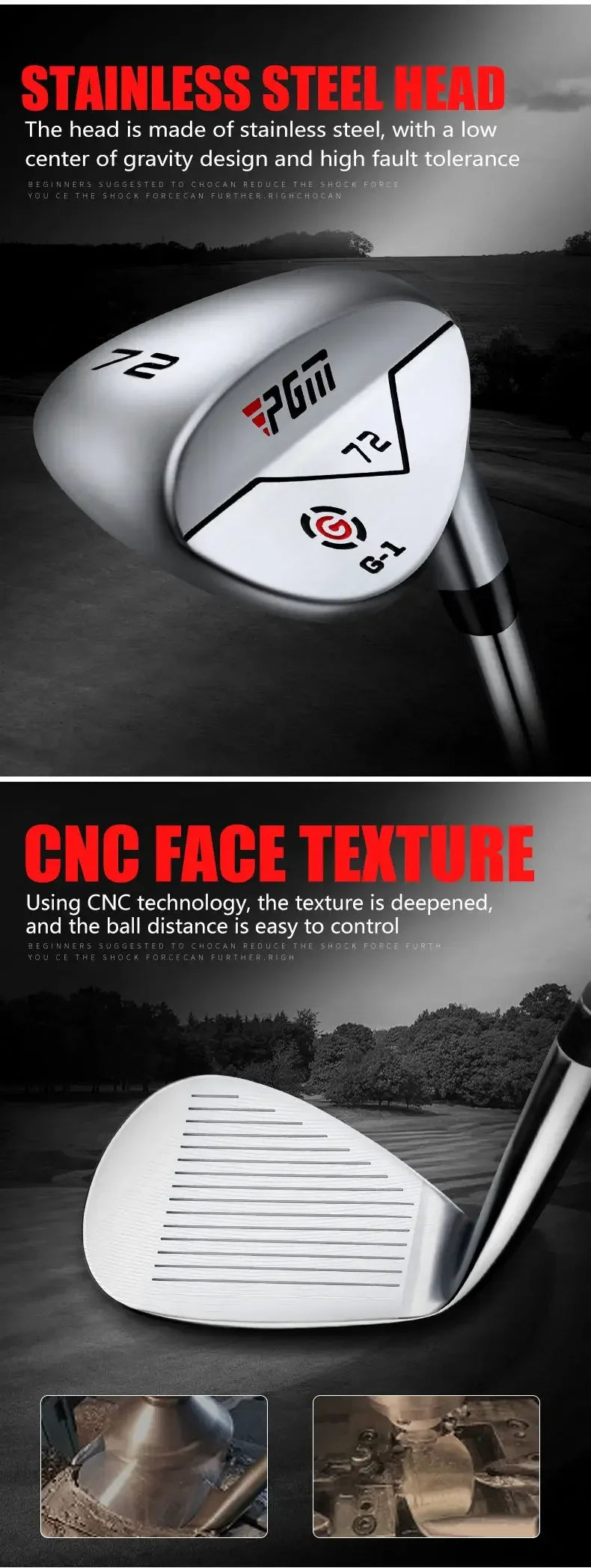 Golf Clubs for Men Right Handed Golf Club Sand Pole Stainless Steel Irons Wedges 72 Degree CNC Texture Golf Supplies