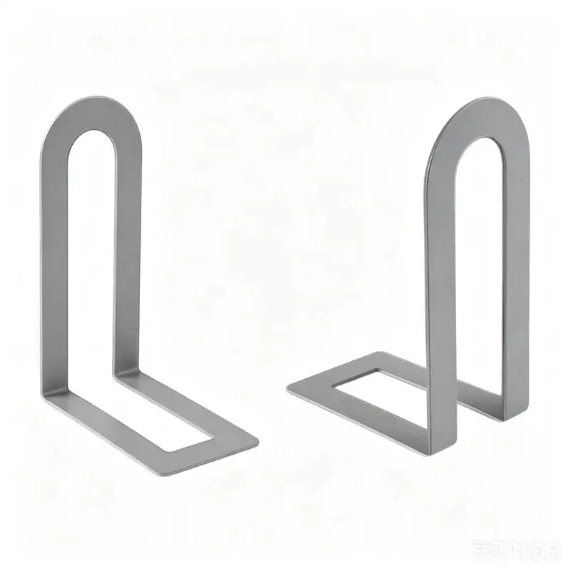 Heavy Duty 1 Pair L-shaped Iron Bookends Space-saving Design Ideal for Workspaces