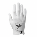 Premium cabretta leather golf glove on white background